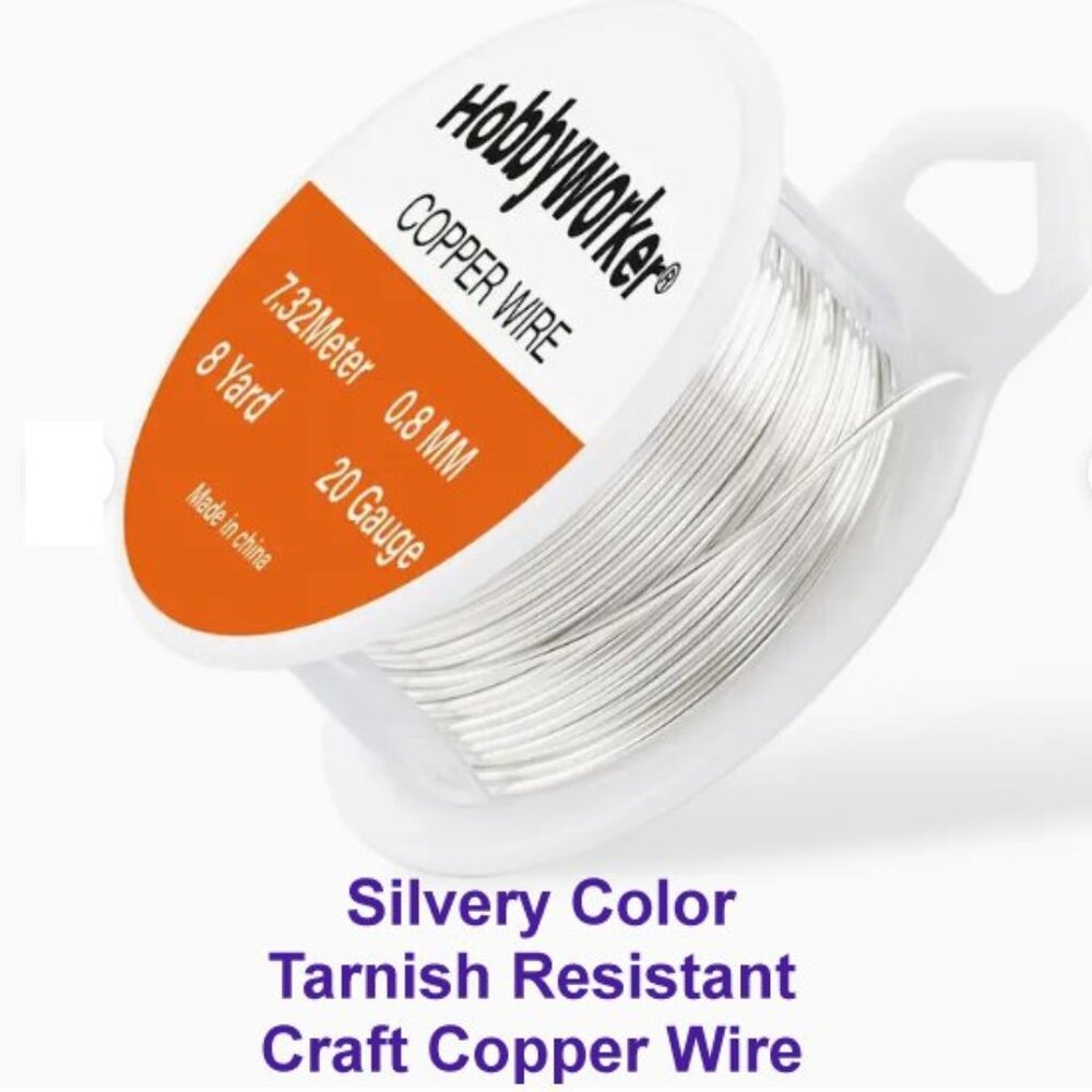 Silvery Tarnish Resistant Craft Copper Wire  8mm 20 Gauge  or 6mm 22 Gauge